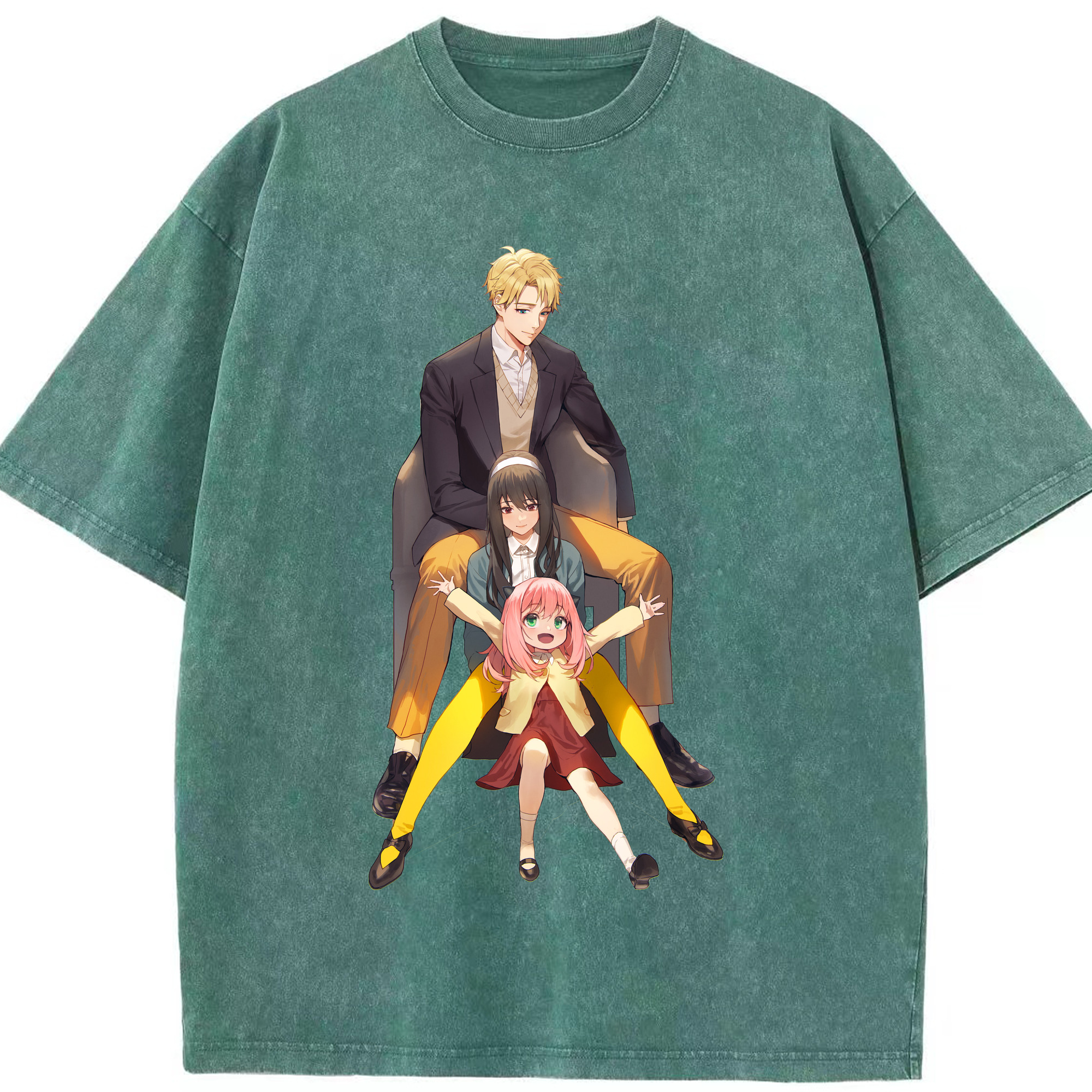 （画像用） SPY×FAMILY间谍家家酒 綿100% ヴィンテージ風 半袖Tシャツ（フロントプリント）
